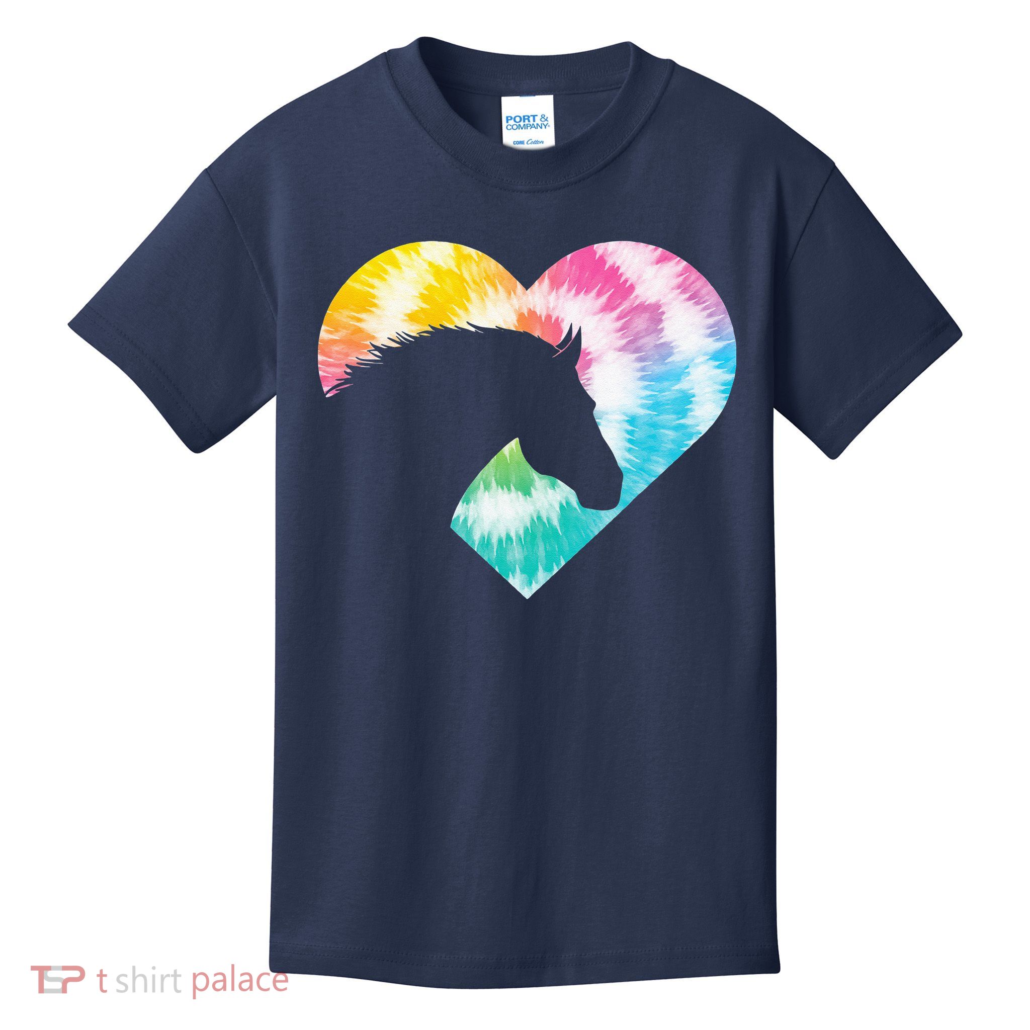 Horse Heart Shaped Animal Lover Horseback Rider Kids T-Shirt