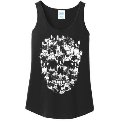 Hilarious Halloween Skull Frenchie Dog Lover Costume Ladies Essential Tank