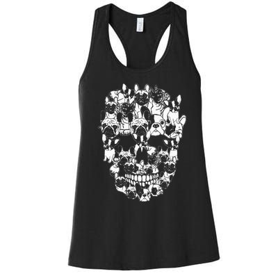 Hilarious Halloween Skull Frenchie Dog Lover Costume Women's Racerback Tank