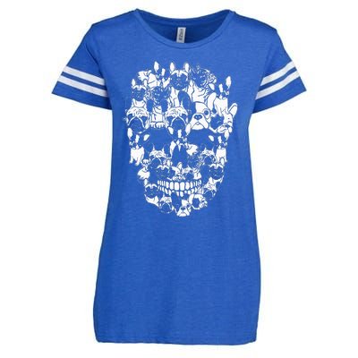 Hilarious Halloween Skull Frenchie Dog Lover Costume Enza Ladies Jersey Football T-Shirt