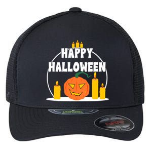 Happy Halloween Spooky Pumpkin Holiday Flexfit Unipanel Trucker Cap