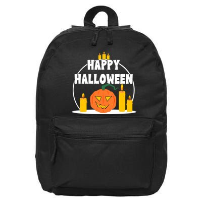 Happy Halloween Spooky Pumpkin Holiday 16 in Basic Backpack
