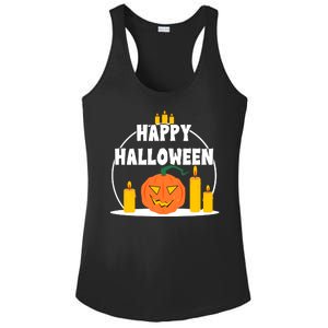 Happy Halloween Spooky Pumpkin Holiday Ladies PosiCharge Competitor Racerback Tank