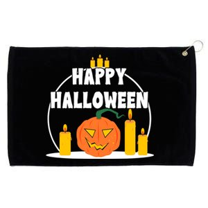 Happy Halloween Spooky Pumpkin Holiday Grommeted Golf Towel