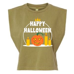 Happy Halloween Spooky Pumpkin Holiday Garment-Dyed Women's Muscle Tee