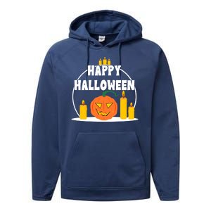 Happy Halloween Spooky Pumpkin Holiday Performance Fleece Hoodie