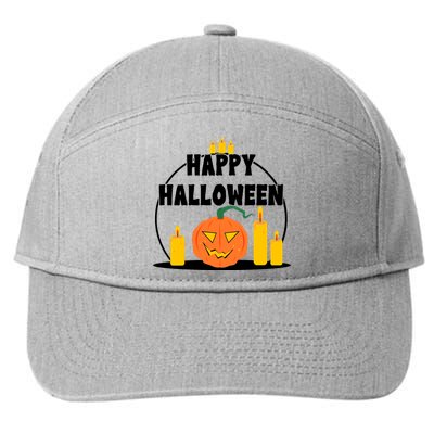 Happy Halloween Spooky Pumpkin Holiday 7-Panel Snapback Hat