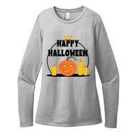 Happy Halloween Spooky Pumpkin Holiday Womens CVC Long Sleeve Shirt