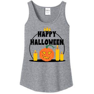 Happy Halloween Spooky Pumpkin Holiday Ladies Essential Tank