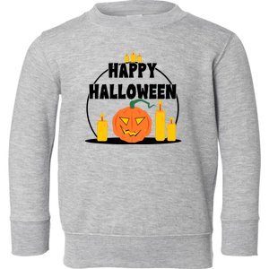 Happy Halloween Spooky Pumpkin Holiday Toddler Sweatshirt