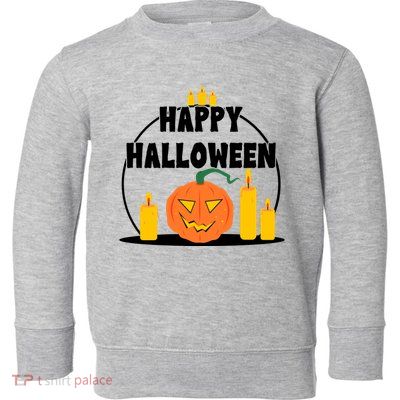Happy Halloween Spooky Pumpkin Holiday Toddler Sweatshirt