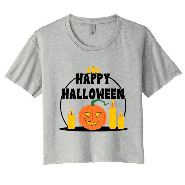 Happy Halloween Spooky Pumpkin Holiday Crop Top