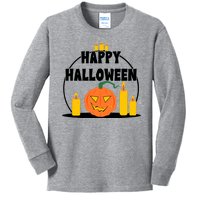 Happy Halloween Spooky Pumpkin Holiday Kids Long Sleeve Shirt