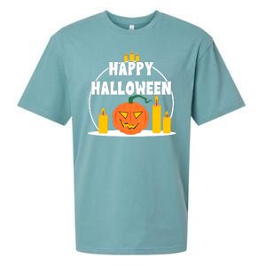 Happy Halloween Spooky Pumpkin Holiday Sueded Cloud Jersey T-Shirt