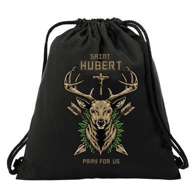 Hubert Hubertus Saint Of Hunters Stag Drawstring Bag