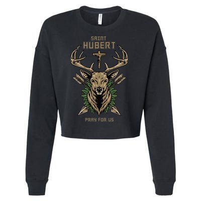 Hubert Hubertus Saint Of Hunters Stag Cropped Pullover Crew