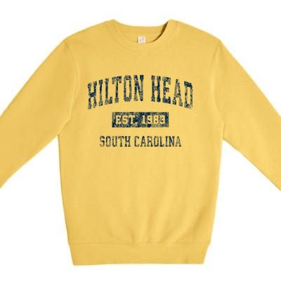 Hilton Head South Carolina Sc Vintage Sports Premium Crewneck Sweatshirt