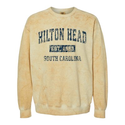 Hilton Head South Carolina Sc Vintage Sports Colorblast Crewneck Sweatshirt