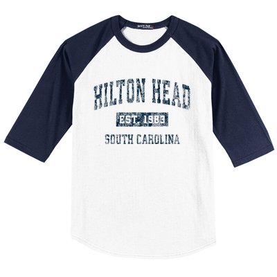 Hilton Head South Carolina Sc Vintage Sports Baseball Sleeve Shirt