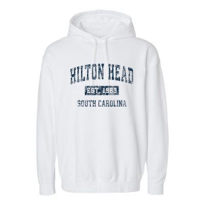 Hilton Head South Carolina Sc Vintage Sports Garment-Dyed Fleece Hoodie