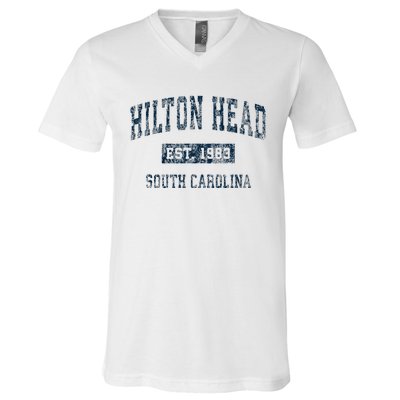 Hilton Head South Carolina Sc Vintage Sports V-Neck T-Shirt