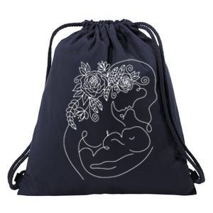 Happy Healthy Strong In August Breastfeeding Awareness Art Meaningful Gift Drawstring Bag