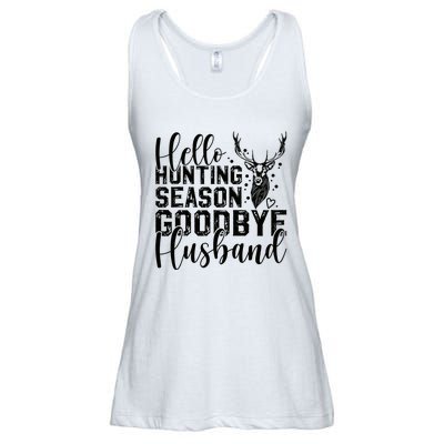 Hello Hunting Season Goodbye Husband Deer Hunting Season Ladies Essential Flowy Tank