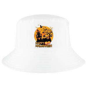 Happy Halloween Spooky Creepy Haunted House Spider Bats Cool Comfort Performance Bucket Hat