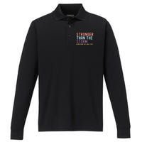 Hurricane Helene Stronger Than The Storm Performance Long Sleeve Polo