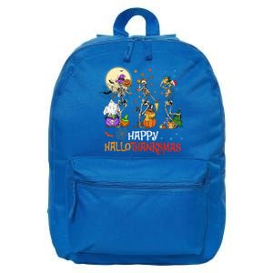 Happy Hallothanksmas Skeleton Halloween Merry Christmas Gift 16 in Basic Backpack