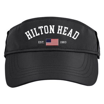 Hilton Head South Carolina Us Flag Vintage Souvenir Adult Drive Performance Visor