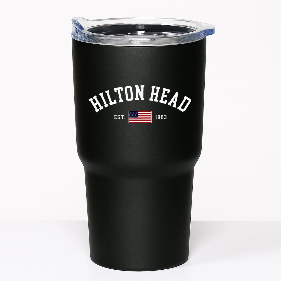 Hilton Head South Carolina Us Flag Vintage Souvenir Tumbler