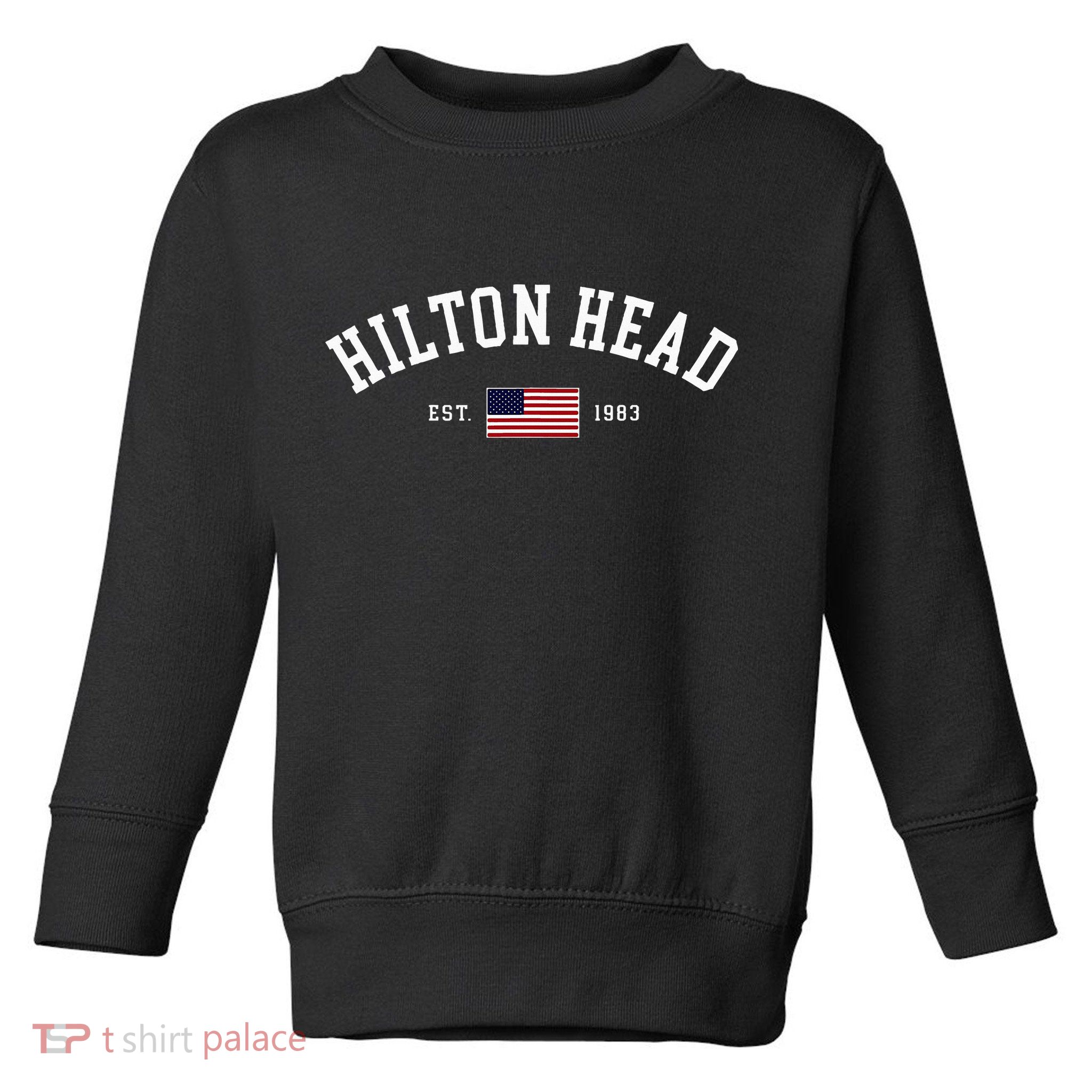 Hilton Head South Carolina Us Flag Vintage Souvenir Toddler Sweatshirt