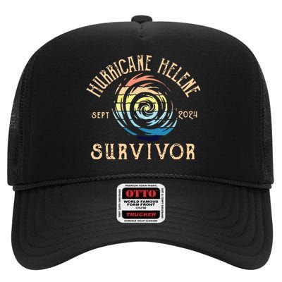 Hurricane Helene Survivor High Crown Mesh Back Trucker Hat