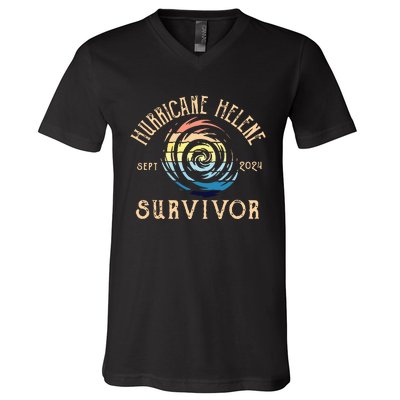 Hurricane Helene Survivor V-Neck T-Shirt