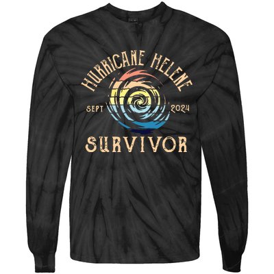 Hurricane Helene Survivor Tie-Dye Long Sleeve Shirt