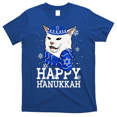Happy Hanukkah Smudge Cat Meme Funny Holiday Ugly Christmas T-Shirt