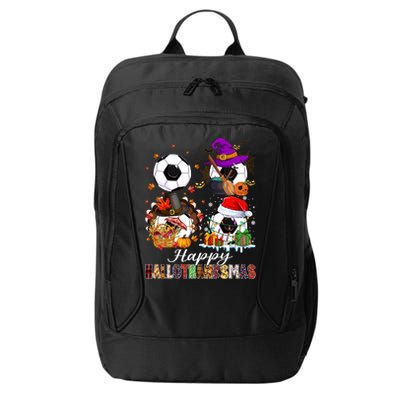 Happy Hallothanksmas Soccer Halloween Thanksgiving Xmas Great Gift City Backpack