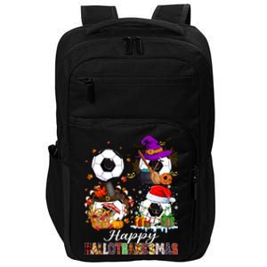 Happy Hallothanksmas Soccer Halloween Thanksgiving Xmas Great Gift Impact Tech Backpack