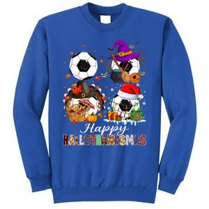 Happy Hallothanksmas Soccer Halloween Thanksgiving Xmas Great Gift Sweatshirt