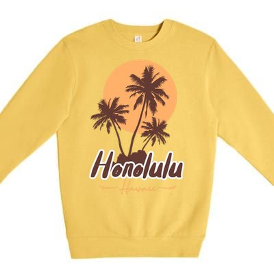 Honolulu Hawaii Sunset Premium Crewneck Sweatshirt