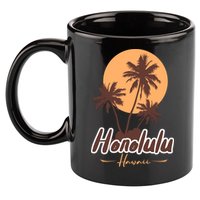 Honolulu Hawaii Sunset 11oz C Handle Ceramic Mug