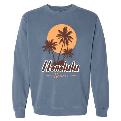 Honolulu Hawaii Sunset Garment-Dyed Sweatshirt