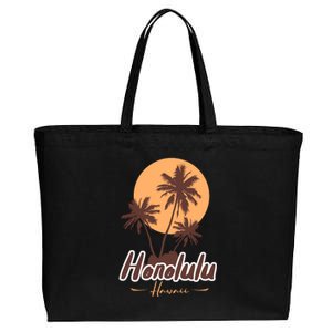 Honolulu Hawaii Sunset Cotton Canvas Jumbo Tote