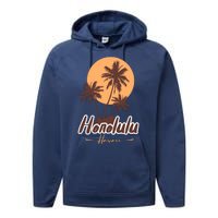 Honolulu Hawaii Sunset Performance Fleece Hoodie