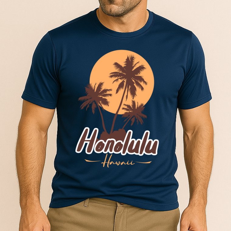 Honolulu Hawaii Sunset Cooling Performance Crew T-Shirt