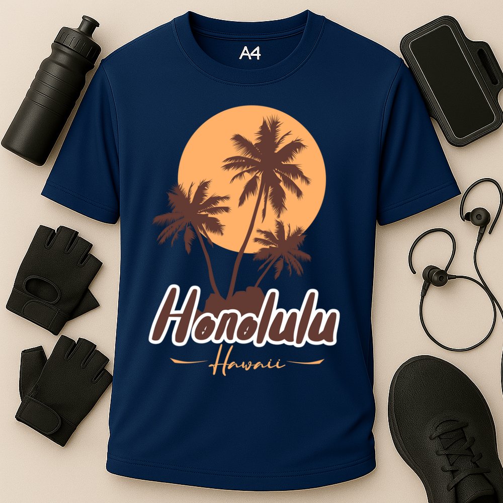 Honolulu Hawaii Sunset Cooling Performance Crew T-Shirt