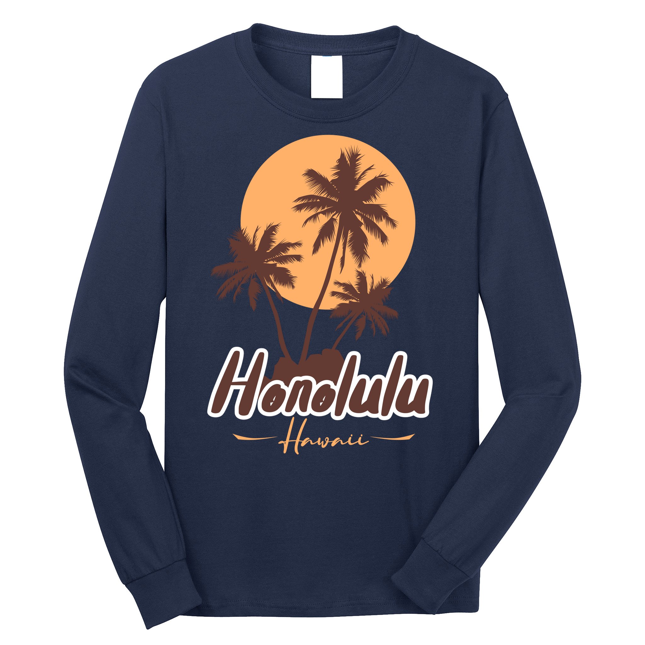 Honolulu Hawaii Sunset Long Sleeve Shirt