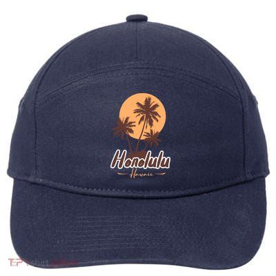 Honolulu Hawaii Sunset 7-Panel Snapback Hat