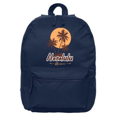 Honolulu Hawaii Sunset 16 in Basic Backpack